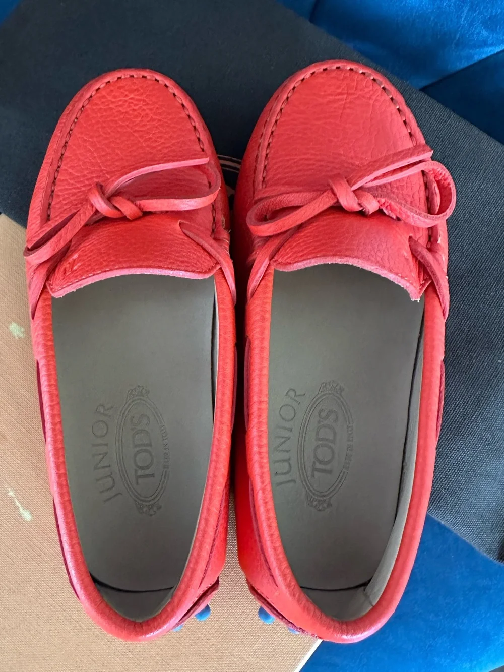 Tod’s kids loafers orange sz 29 worn once $285
